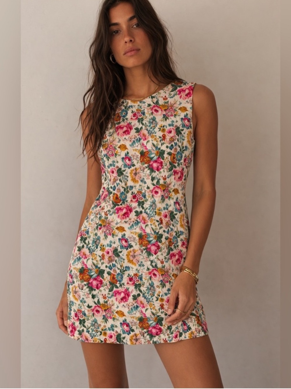 Doen Adele Floral Cotton Minidress in Liberty Rose Romance Size 6